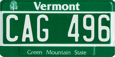 VT license plate CAG496