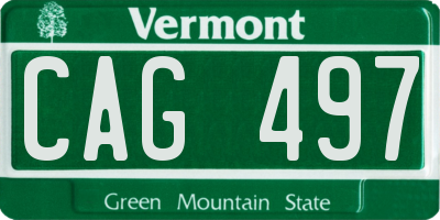 VT license plate CAG497