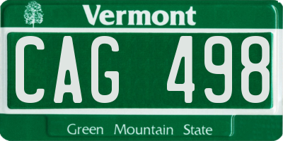 VT license plate CAG498