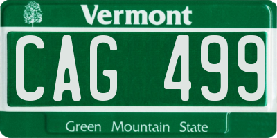 VT license plate CAG499