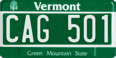 VT license plate CAG501