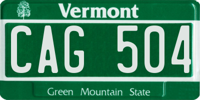 VT license plate CAG504