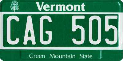 VT license plate CAG505