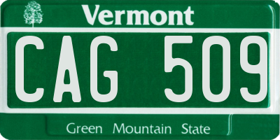 VT license plate CAG509