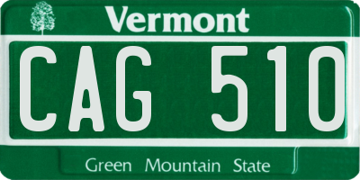 VT license plate CAG510