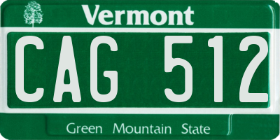 VT license plate CAG512