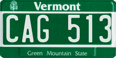 VT license plate CAG513