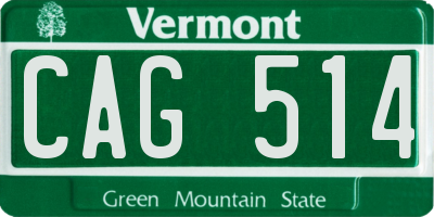 VT license plate CAG514
