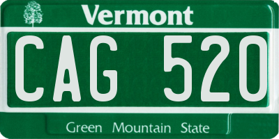 VT license plate CAG520