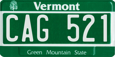 VT license plate CAG521