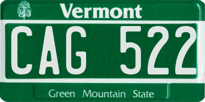 VT license plate CAG522