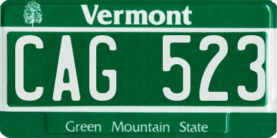 VT license plate CAG523