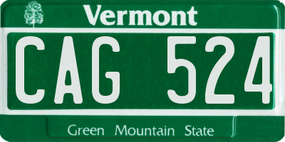 VT license plate CAG524