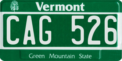 VT license plate CAG526