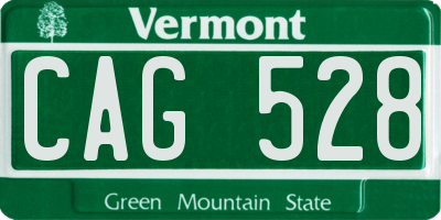 VT license plate CAG528