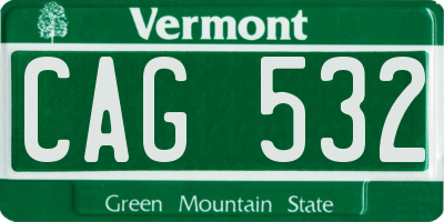 VT license plate CAG532