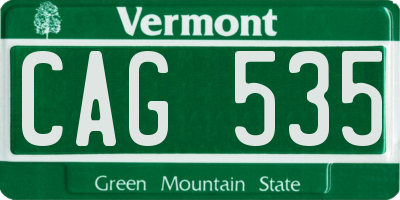 VT license plate CAG535