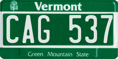 VT license plate CAG537