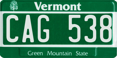 VT license plate CAG538