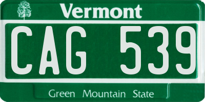 VT license plate CAG539
