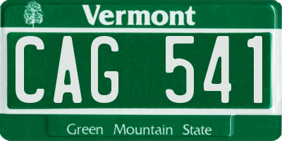 VT license plate CAG541