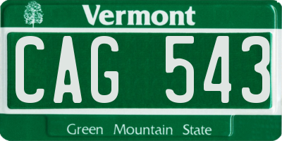 VT license plate CAG543