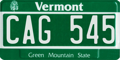 VT license plate CAG545