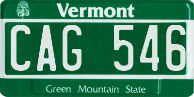 VT license plate CAG546