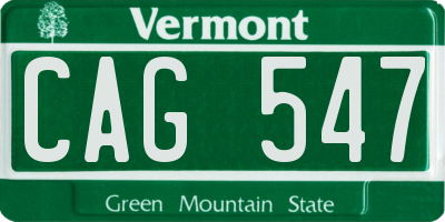 VT license plate CAG547
