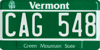 VT license plate CAG548