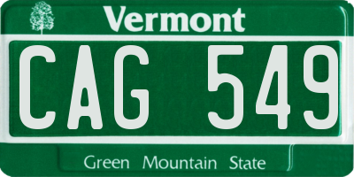 VT license plate CAG549