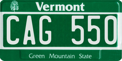 VT license plate CAG550