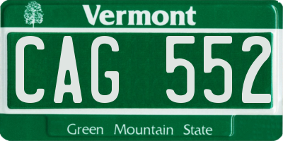 VT license plate CAG552