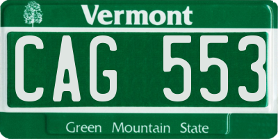 VT license plate CAG553
