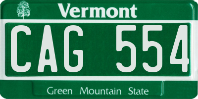 VT license plate CAG554