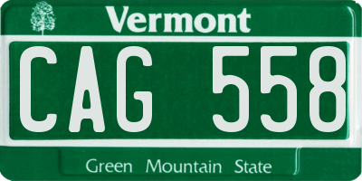 VT license plate CAG558