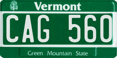 VT license plate CAG560