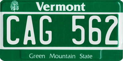 VT license plate CAG562