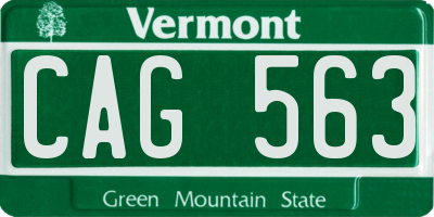 VT license plate CAG563