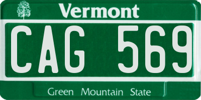 VT license plate CAG569
