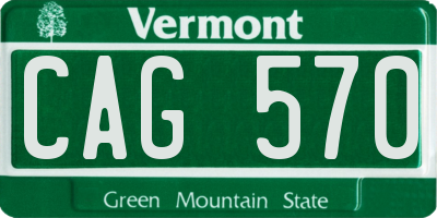 VT license plate CAG570