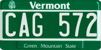 VT license plate CAG572