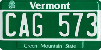 VT license plate CAG573