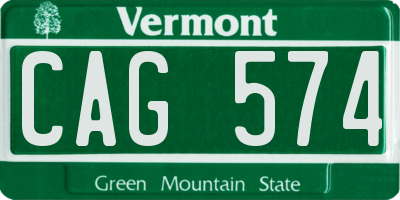 VT license plate CAG574