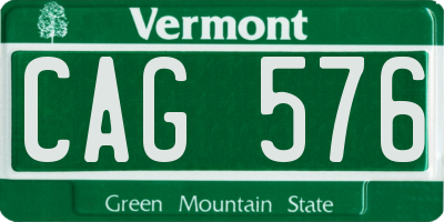 VT license plate CAG576