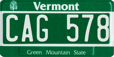VT license plate CAG578