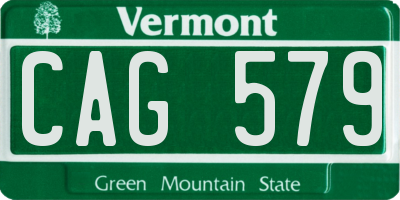 VT license plate CAG579