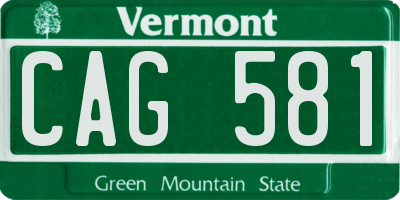 VT license plate CAG581