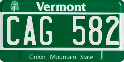 VT license plate CAG582