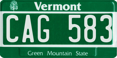 VT license plate CAG583